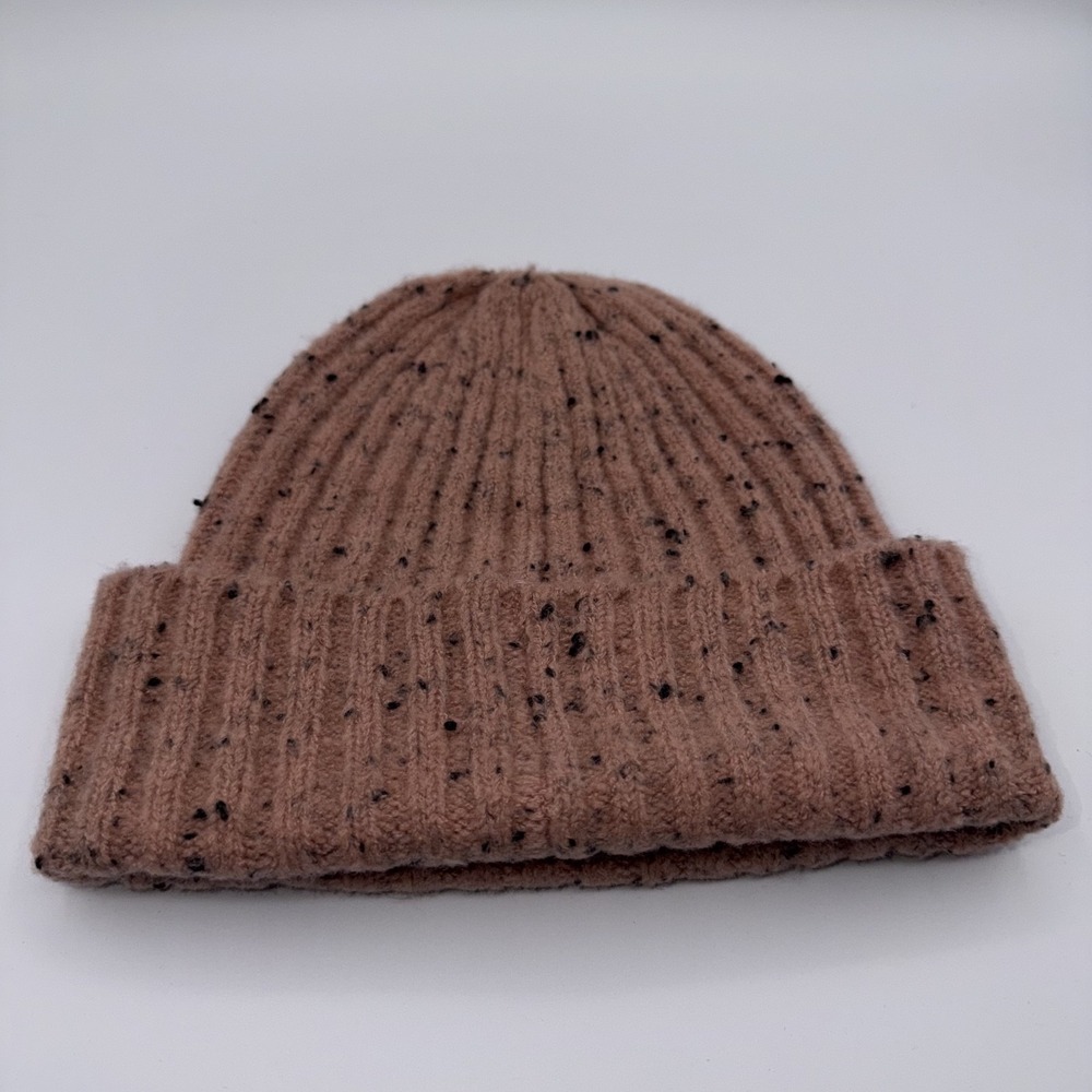 Pink Speckled Dusty Cap Hat Fitted Adult One Size Fashion Beanie Knit Womens